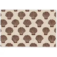 MuchoWow Deurmat 90x60 cm - Droogloopmat Schelpen - Bruin - Patroon - Mat voor binnen - Schoonloopmat - Deurmatten met print - Inloopmat
