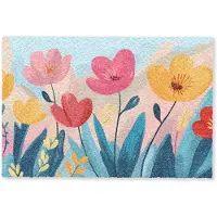 MuchoWow Deurmat 60x40 cm - Droogloopmat Illustratie - Bloemen - Kleurrijk - Mat voor binnen - Schoonloopmat - Deurmatten met print - Inloopmat