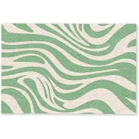 MuchoWow Deurmat 60x40 cm - Droogloopmat Zebrapatroon - Groen - Retro - Mat voor binnen - Schoonloopmat - Deurmatten met print - Inloopmat