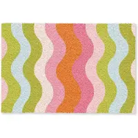 MuchoWow Deurmat 90x60 cm - Droogloopmat Banen - Golven - Kleurrijk - Verticaal - Mat voor binnen - Schoonloopmat - Deurmatten met print - Inloopmat