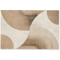 MuchoWow Deurmat 60x40 cm - Droogloopmat Retro - Geometrische lagen - Aardetinten - Mat voor binnen - Schoonloopmat - Deurmatten met print - Inloopmat