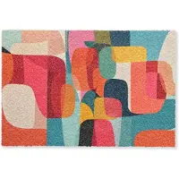 MuchoWow Deurmat 90x60 cm - Droogloopmat Vormen - Kleurrijk - Abstract - Vlakken - Mat voor binnen - Schoonloopmat - Deurmatten met print - Inloopmat