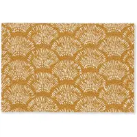 MuchoWow Deurmat 90x60 cm - Droogloopmat Waaierachtige motieven - Geel - Vintage - Mat voor binnen - Schoonloopmat - Deurmatten met print - Inloopmat