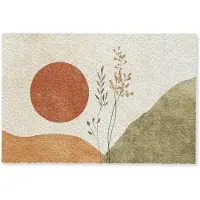 MuchoWow Deurmat 60x40 cm - Droogloopmat Zon - Abstract - Takken - Oranje - Mat voor binnen - Schoonloopmat - Deurmatten met print - Inloopmat