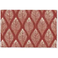 MuchoWow Deurmat 90x60 cm - Droogloopmat Bladeren - Rood - Elegant - Mat voor binnen - Schoonloopmat - Deurmatten met print - Inloopmat