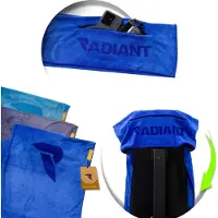 Radiant Sporthanddoek met Ritsvak - Fitness Handdoek - Antislip & Sneldrogend Microvezel - Blijft Hangen op Fitnessbank - 50x100 cm - Blauw