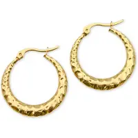 Marama - Oorbellen Amy - stainless steel - gold plated - kliksluiting - subtiel - reliëf - dames oorbellen - chique - oorringen