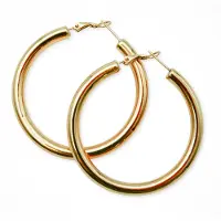 Marama - Oorringen Goud - dames oorbellen - lichtgewicht - nikkelvrij - stainless steel met gouden plating - diameter 5 cm