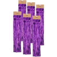 Inge-glas Inge christmas decor Engelenhaar - 6x - paars - 50 cm - lametta haar - folie - tinsel - kerstversiering - kerstboomversiering