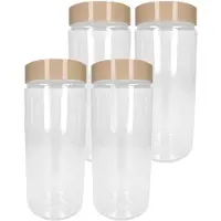 PlasticForte Voorraadpot/bewaarpot - 6x - 550 ml - kunststof - beige - B7 x H16 cm