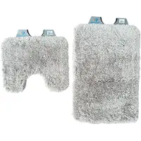 Wicotex - Badmat set met Toiletmat - WC mat met uitsparing Uni Bergen Taupe - Antislip onderkant - Fluffy zacht