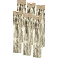 Inge-glas Inge christmas decor Engelenhaar - 6x - goud - 50 cm - lametta haar - folie - tinsel - kerstversiering - kerstboomversiering