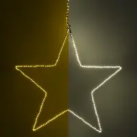 123inkt 123led kerstster hangend 56 cm extra warm wit & warm wit 300 lampjes zwart
