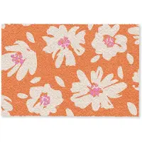 MuchoWow Deurmat 60x40 cm - Droogloopmat Bloemen - Oranje - Beige - Roze - Abstract - Mat voor binnen - Schoonloopmat - Deurmatten met print - Inloopmat