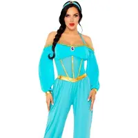 Leg avenue - Desert Princess Halter Jumpsuit Kostuum - L - Turquoise