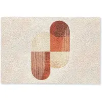 MuchoWow Deurmat 90x60 cm - Droogloopmat Bogen - Beige - Vormen - Mat voor binnen - Schoonloopmat - Deurmatten met print - Inloopmat