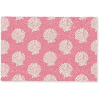 MuchoWow Deurmat 60x40 cm - Droogloopmat Schelpen - Patroon - Roze - Wit - Strand - Mat voor binnen - Schoonloopmat - Deurmatten met print - Inloopmat