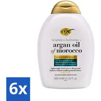 OGX 6 x - Argan Oil of Morocco - Shampoo - Lichtgewicht - Voor Dagelijks Gebruik - 385 ml - Luchtige Shampoo - Arganolie Shampoo - Dagelijks Gebruik Shampoo - Gezonde Glans - Zachtheid Haar
