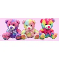 Duckiez 3 plush beren multicolor - 23 cm - zeer zachte pluche beertjes - lieve knuffels - uitdeelcadeautje - traktatie