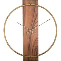 Nextime NE-3195BR Wandklok 50.8x58.2x4.3, Hout/Steel, Bruin