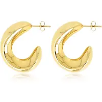My Bendel - Goudkleurige Oorbellen Stainless Steel – Elegante Oorstekers - met Luxe Cadeauverpakking | Sieraden Voor Dames
