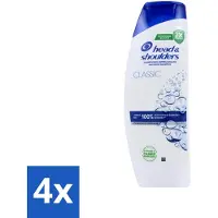 Head & shoulders 4 x - Anti-Roos Shampoo - Classic - 400 ml - Roos Shampoo - Anti-roos Shampoo - Hoofdhuidverzorging - Haarverzorging - 2-in-1 Shampoo