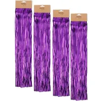 Inge-glas Inge christmas decor Engelenhaar - 4x - paars - 50 cm - lametta haar - folie - tinsel - kerstversiering - kerstboomversiering