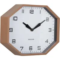 Karlsson wandklok modern factory octagon mocha brown & black