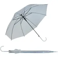 Malatec Transparante bruiloft paraplu - 2x - kunststof handvat - D93 x H72 cm - doorzichtig - Bruid/bruidegom paraplu
