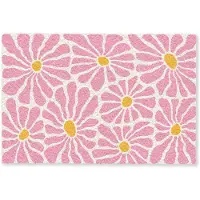 MuchoWow Deurmat 60x40 cm - Droogloopmat Bloemen - Patroon - Roze - Beige - Oranje - Mat voor binnen - Schoonloopmat - Deurmatten met print - Inloopmat
