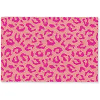 MuchoWow Deurmat 60x40 cm - Droogloopmat Panterprint - Roze - Dierenprint - Minimalistisch - Mat voor binnen - Schoonloopmat - Deurmatten met print - Inloopmat