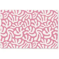 MuchoWow Deurmat 60x40 cm - Droogloopmat Koraal - Patroon - Roze - Wit - Minimalistisch - Mat voor binnen - Schoonloopmat - Deurmatten met print - Inloopmat