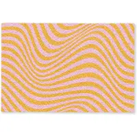 MuchoWow Deurmat 60x40 cm - Droogloopmat Golvend patroon - Oranje - Roze - Lijnen - Mat voor binnen - Schoonloopmat - Deurmatten met print - Inloopmat