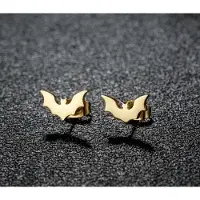 Vibe - vleermuis - Halloween - goud - oorbel - oorknop - juweel - geschenk