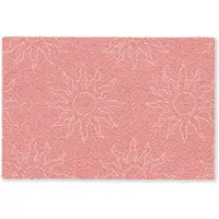 MuchoWow Deurmat 60x40 cm - Droogloopmat Zonnen - Print - Roze - Wit - Zomer - Mat voor binnen - Schoonloopmat - Deurmatten met print - Inloopmat