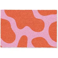 MuchoWow Deurmat 60x40 cm - Droogloopmat Vlekken - Rood - Roze - Patroon - Minimalistisch - Mat voor binnen - Schoonloopmat - Deurmatten met print - Inloopmat
