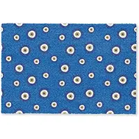 MuchoWow Deurmat 60x40 cm - Droogloopmat Griekse Boze Oog - Patroon - Blauw - Mat voor binnen - Schoonloopmat - Deurmatten met print - Inloopmat