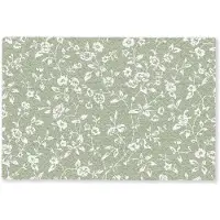 MuchoWow Deurmat 90x60 cm - Droogloopmat Bloemen - Print - Groen - Wit - Mat voor binnen - Schoonloopmat - Deurmatten met print - Inloopmat