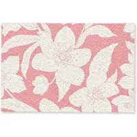 MuchoWow Deurmat 60x40 cm - Droogloopmat Bloemen - Patroon - Roze - Wit - Mat voor binnen - Schoonloopmat - Deurmatten met print - Inloopmat