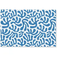 MuchoWow Deurmat 90x60 cm - Droogloopmat Koraal patroon - Wit - Blauw - Zomer - Mat voor binnen - Schoonloopmat - Deurmatten met print - Inloopmat