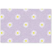 MuchoWow Deurmat 90x60 cm - Droogloopmat Madeliefjes - Pastel - Wit - Paars - Bloemen - Mat voor binnen - Schoonloopmat - Deurmatten met print - Inloopmat