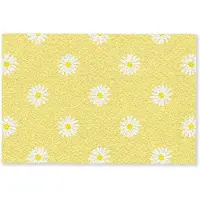 MuchoWow Deurmat 90x60 cm - Droogloopmat Madeliefjes - Pastel - Wit - Geel - Bloemen - Mat voor binnen - Schoonloopmat - Deurmatten met print - Inloopmat