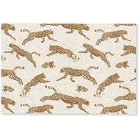 MuchoWow Deurmat 60x40 cm - Droogloopmat Panters - Dieren - Beige - Bruin - Patroon - Mat voor binnen - Schoonloopmat - Deurmatten met print - Inloopmat