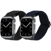 Kwmobile Horlogebandjes geschikt voor Huawei Watch D2 - 2 x Nylon Smartwatch bandje in zwart / donkerblauw.