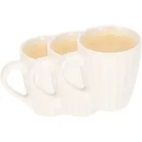 Discountershop Mokken 3 Stuks 200ml – Koffiemokken met Oor – Aardewerk Mok – Espresso Kopjes – Theemokken – Koffietassen