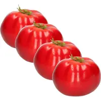 Esschert Design kunstfruit decofruit - 4x - tomaat/tomaten - ongeveer 6 cm - rood