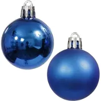 Othmar decorations kerstballen - 20x - 4 cm - blauw - mat/glans - kunststof - kerstversiering