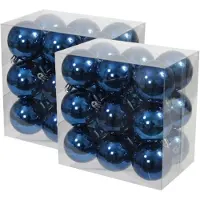 Othmar decorations kerstballen - 36x stuks - 6 cm - blauw - kunststof - kerstversiering - onbreekbare kerstversiering