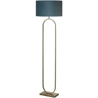 Searchlight Vloerlamp Modish brons met groen blauwe kap
