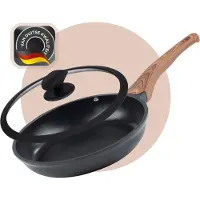 Rosmarino Koekenpan 24cm met glazen deksel - Inductie - Zwart
